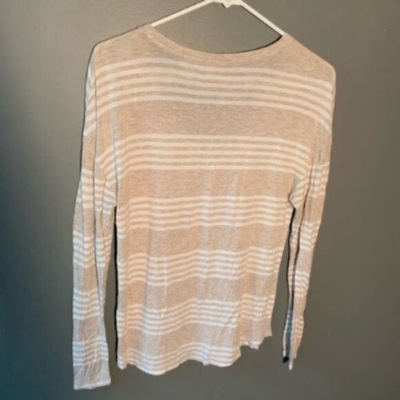 Banana Republic Long Sleeve Tan White Stripes - Picture 8 of 8
